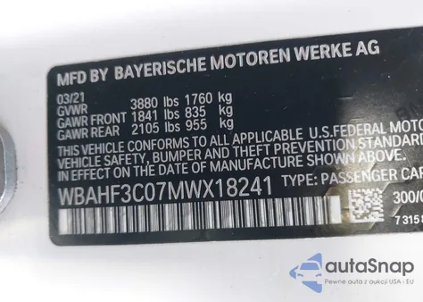 2021 BMW Z4 Sdrive30I из США, поврежденный, VIN WBAHF3C07MWX18241